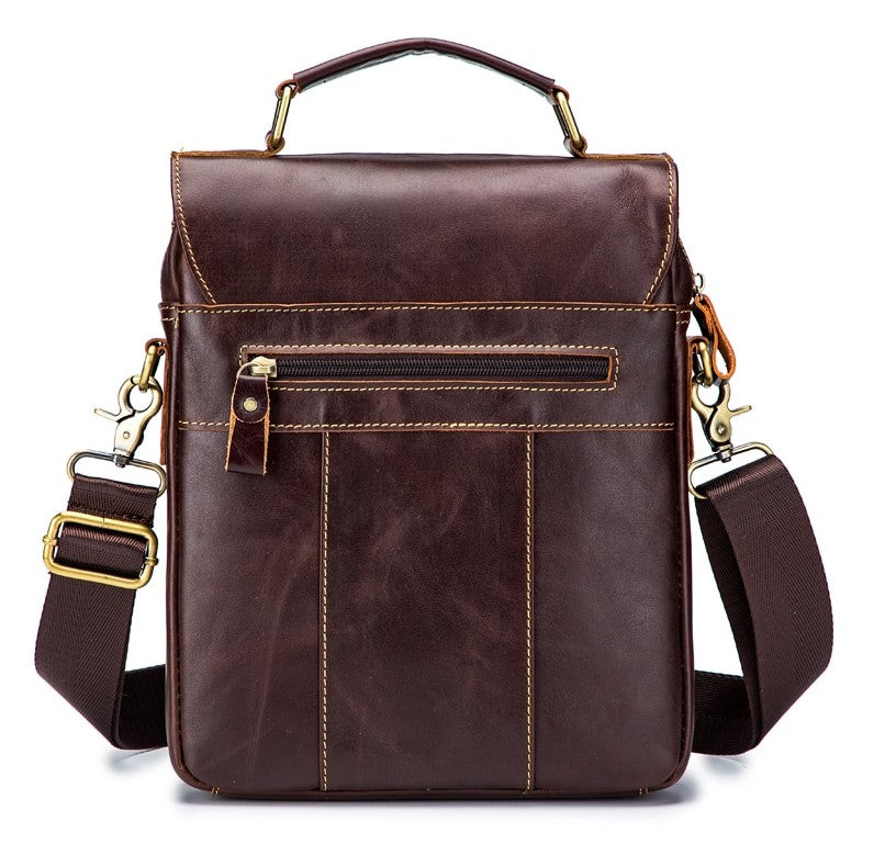 BULLCAPTAIN Business Herren Schultertasche aus echtem Rindsleder