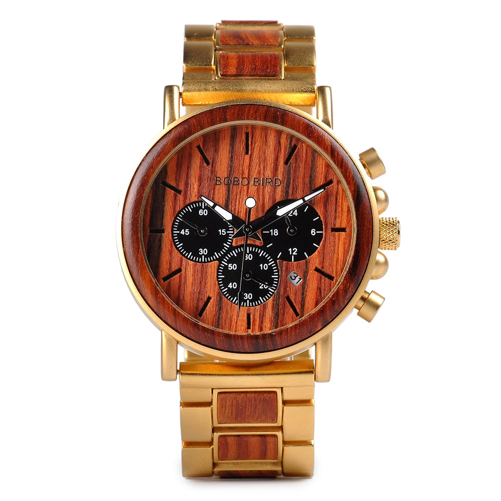 BOBO BIRD Herren Holzchronograph 3ATM