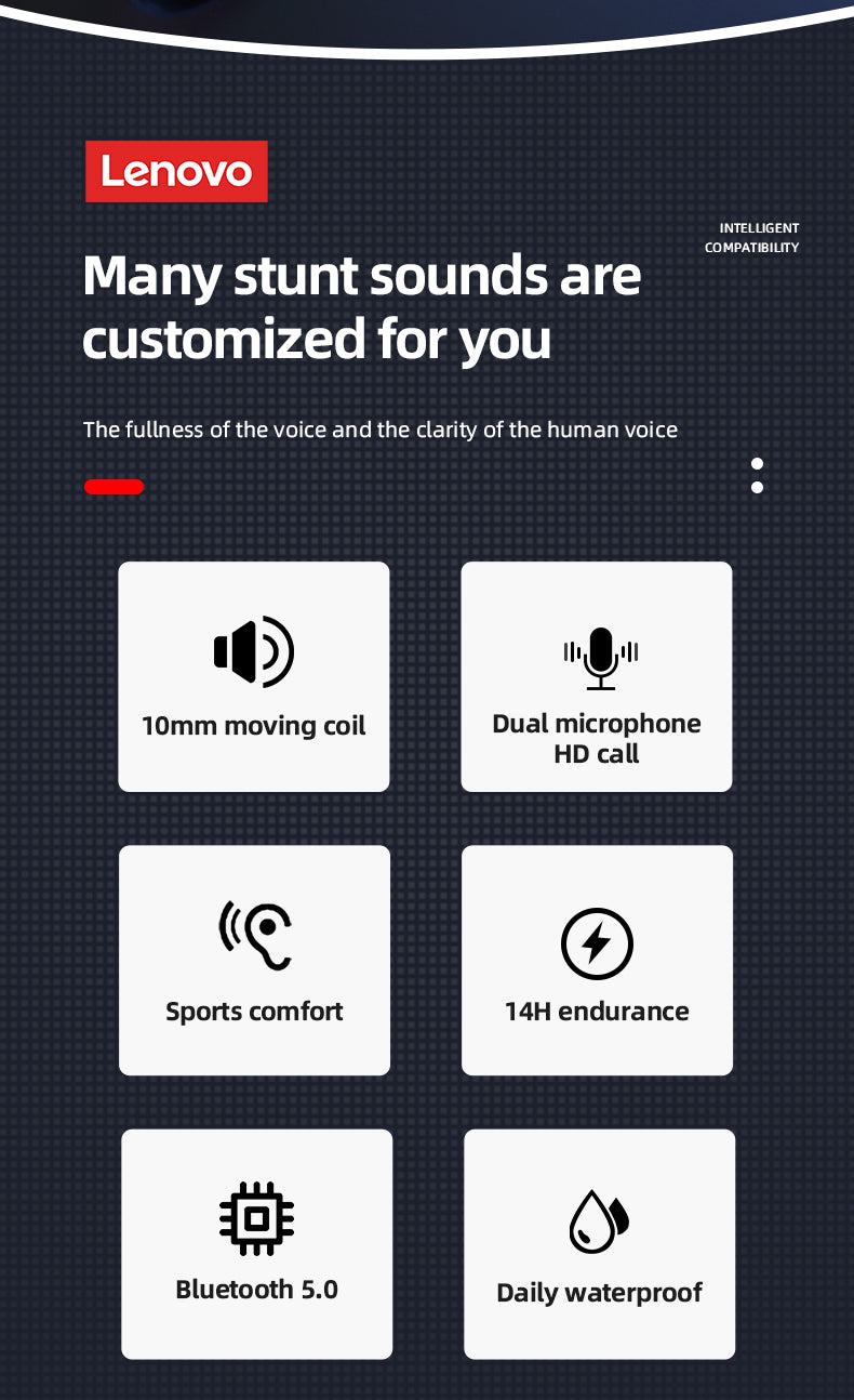 Lenovo PD1X Kopfhörer Drahtlos Bluetooth 5.0