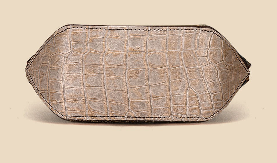 le'aokuu Damen Schultertasche Rindsleder