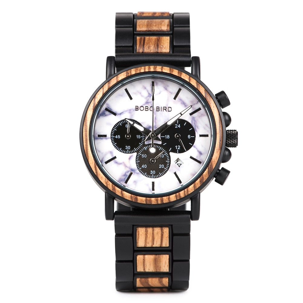 BOBO BIRD Holzchronograph 3ATM Hardlex