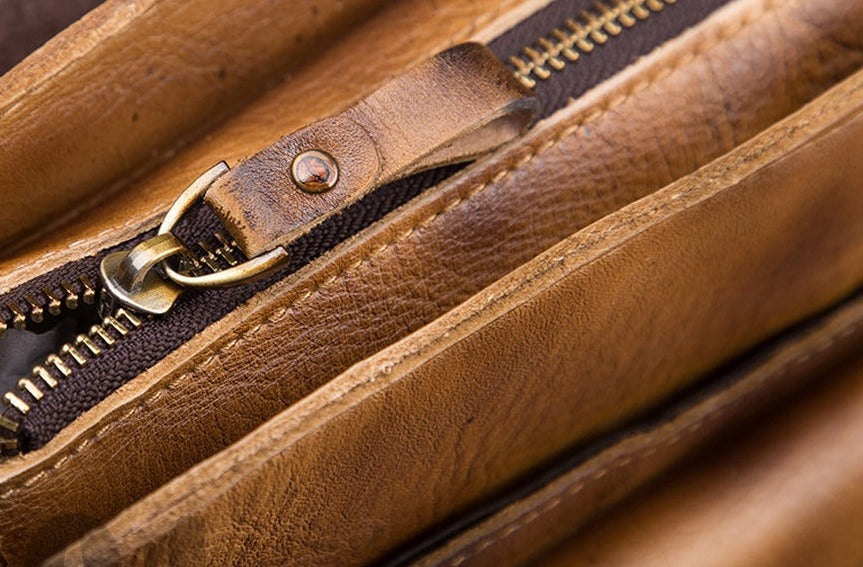 le'aokuu Herren Umhänge-Schultertasche Echtleder