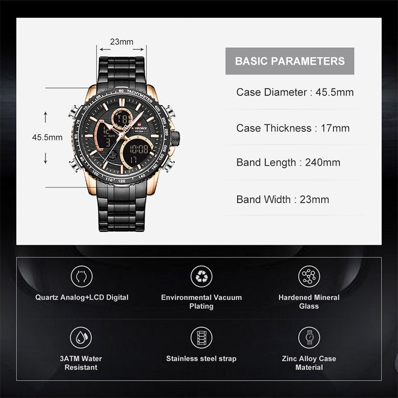 NAVIFORCE NF9182 Herren Militär Chronograph 3BAR