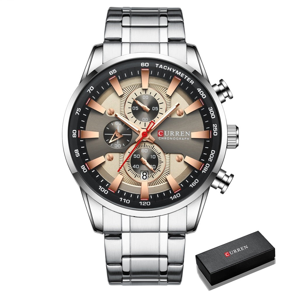 CURREN 8351 Designer Herren Chronograph 3ATM Hardlex