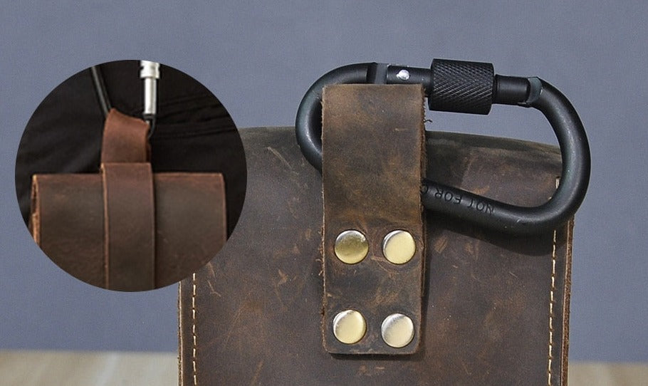 le'aokuu Herren Hüft-Gürteltasche Rindsleder