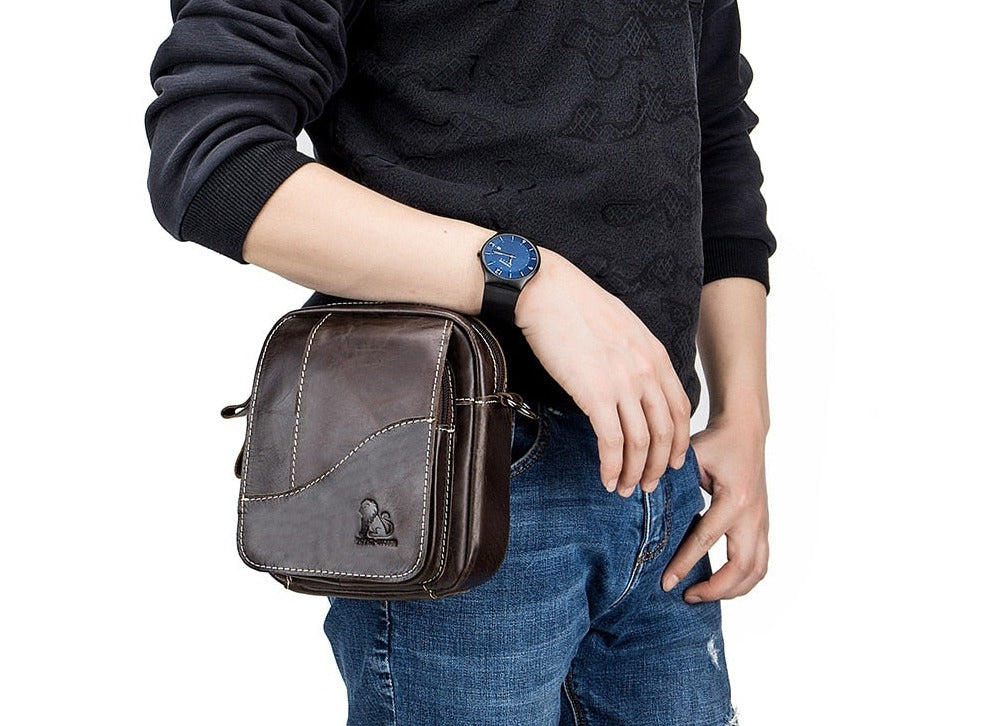 Herren Gürtel-Umhängetasche Rindsleder