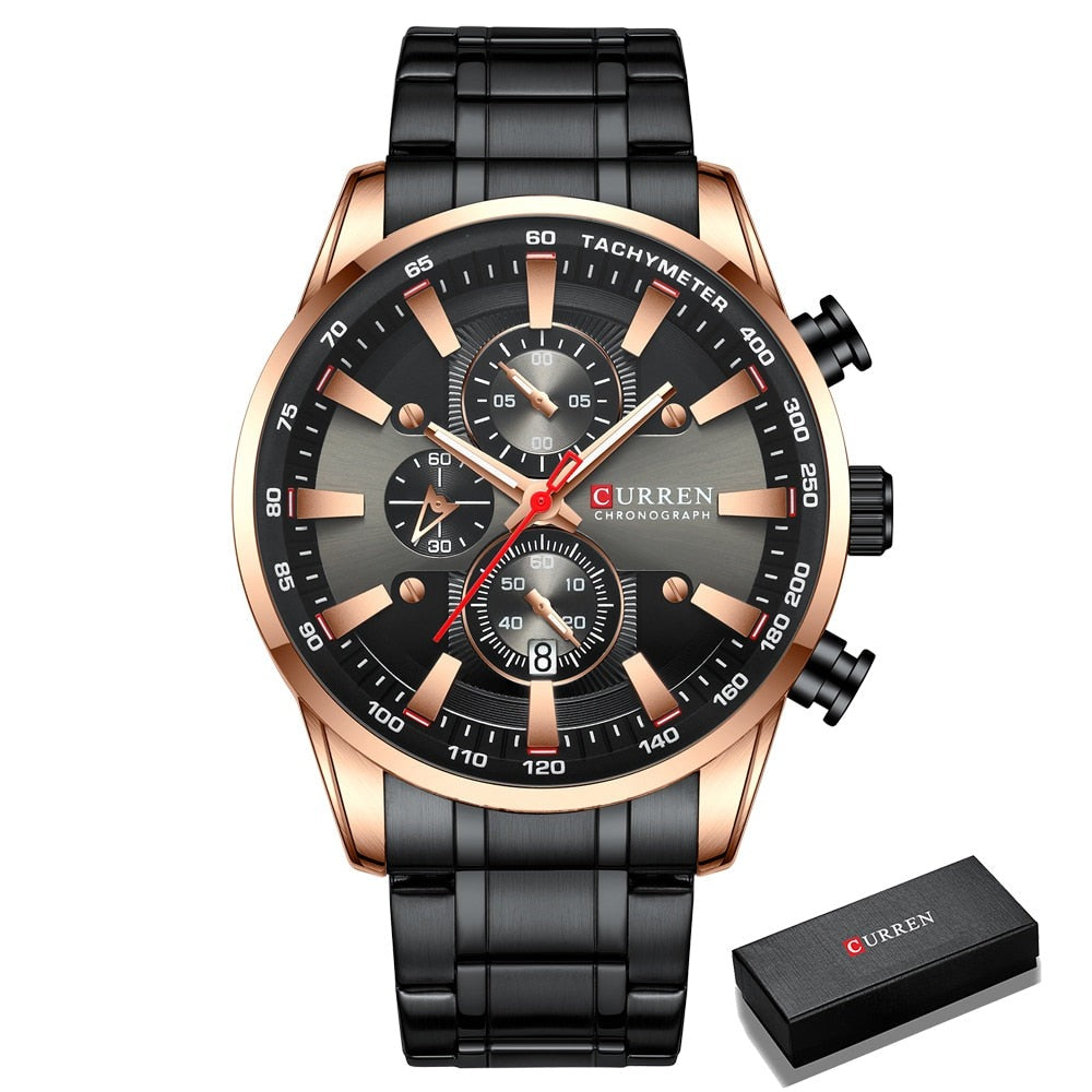 CURREN 8351 Designer Herren Chronograph 3ATM Hardlex