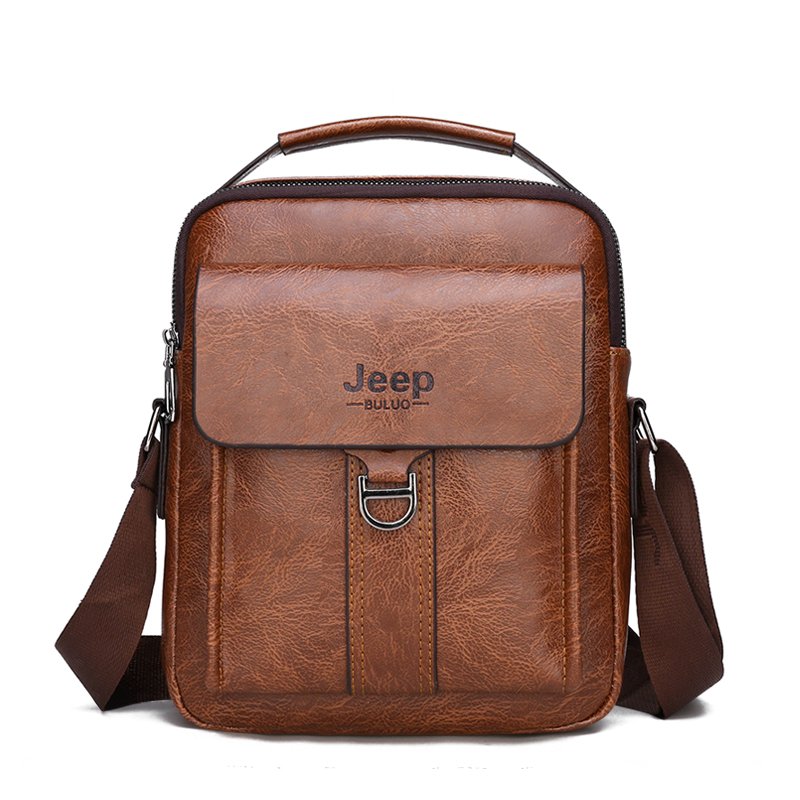 JEEP BULUO Herren Handtasche Umhängetasche aus hochwertigem Spaltleder