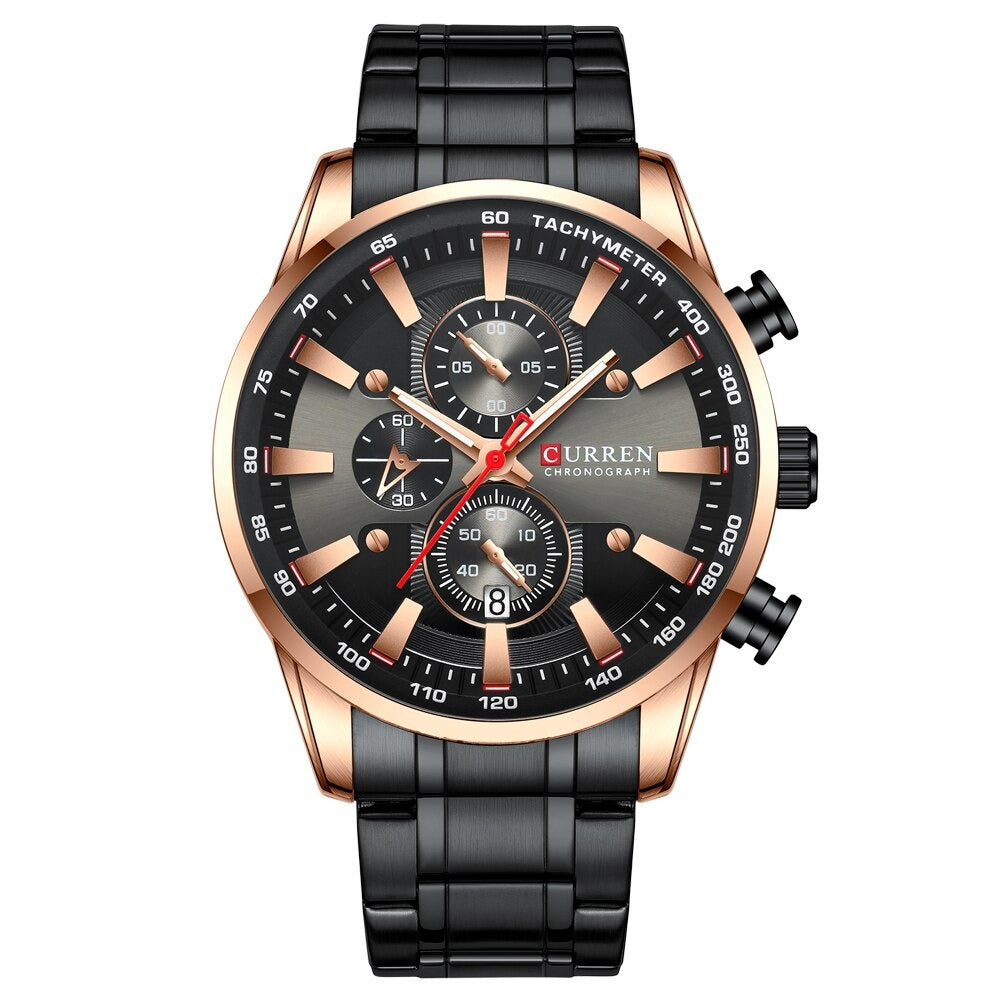 CURREN 8351 Designer Herren Chronograph 3ATM Hardlex