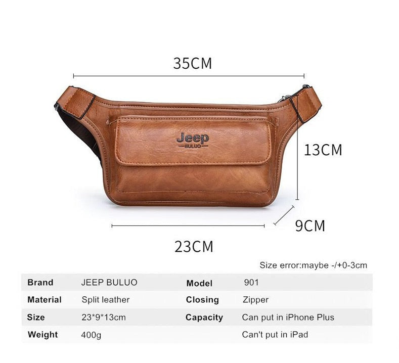 JEEP BULUO Herren Bauchtasche Spaltleder