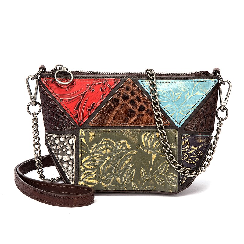 le'aokuu Damen Schultertasche Rindsleder