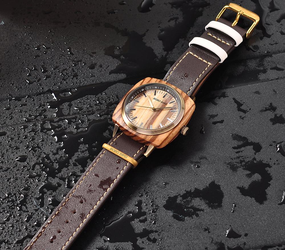 BOBO BIRD Holz Uhr Analog 3ATM Hardlex