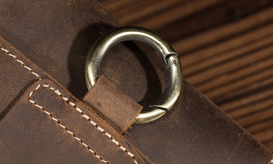 le'aokuu Herren Hüft-Gürteltasche Rindsleder