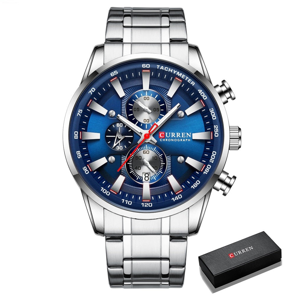 CURREN 8351 Designer Herren Chronograph 3ATM Hardlex