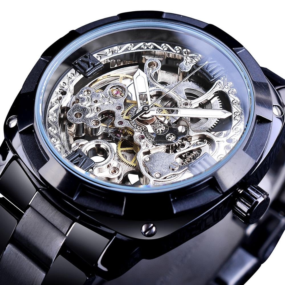 Forsining GMT1091-5 Automatik Herren Skelettuhr 3BAR Glas