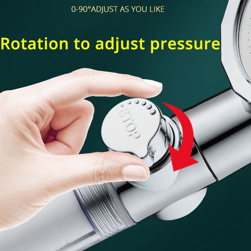Duschkopf Handbrause, Starke Drucksprühdüse, 360 Grad drehbar mit kleinem Ventilator Waschbarer Handbrausekopf