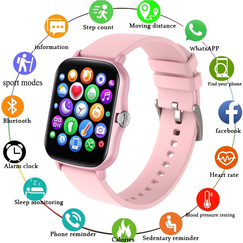 LIGE Damen Sport Smartwatch Android + IOS 3BAR Saphirglas