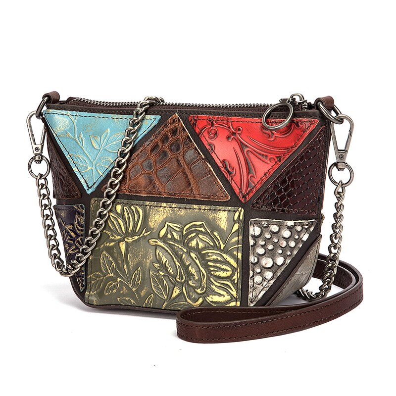 le'aokuu Damen Schultertasche Rindsleder