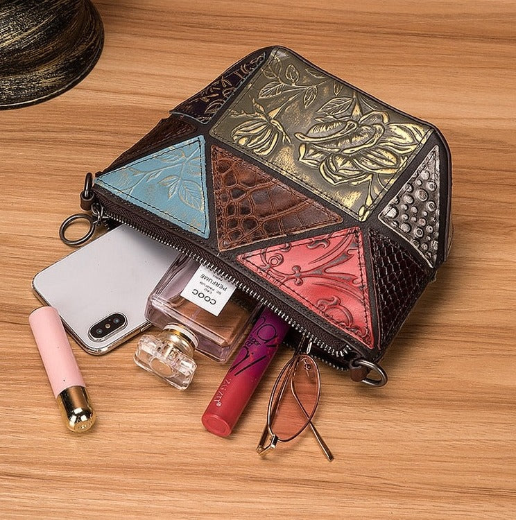 le'aokuu Damen Schultertasche Rindsleder