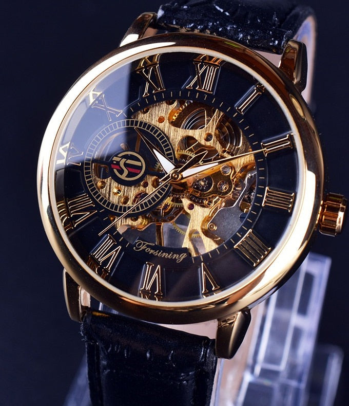 Forsining GMT838-2 Automatik Herren Skelettuhr 3BAR Glas