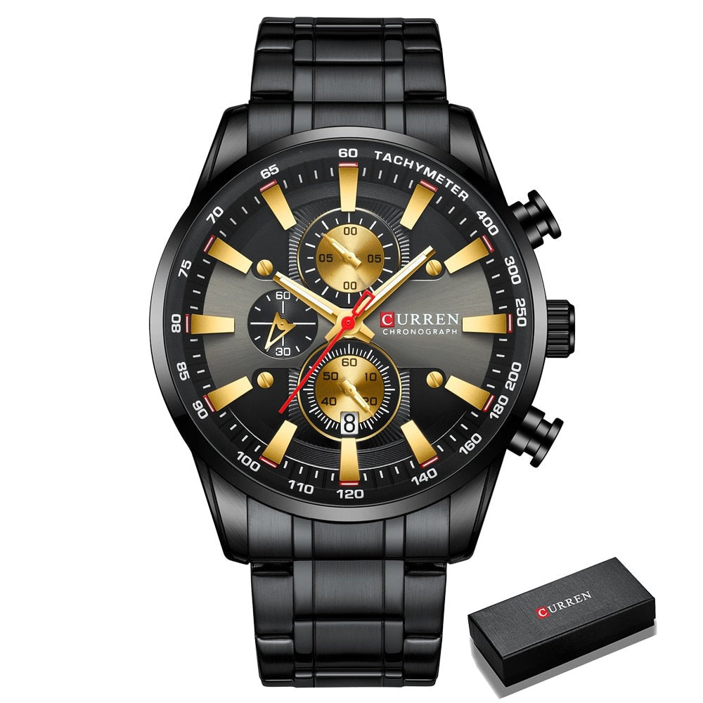CURREN 8351 Designer Herren Chronograph 3ATM Hardlex