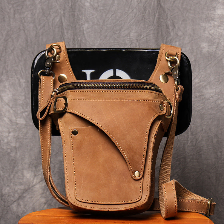 Motorrad Umhänge-Gürteltasche aus echtem Leder