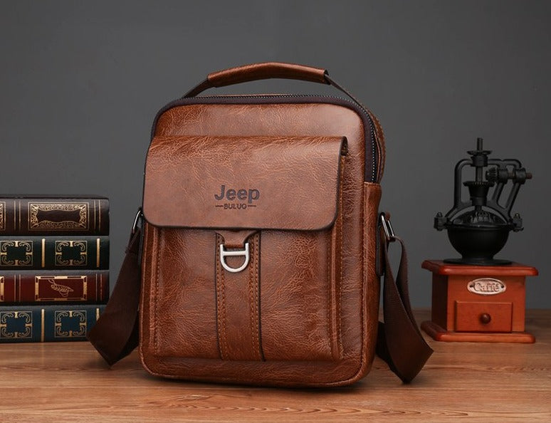 JEEP BULUO Herren Handtasche Umhängetasche aus hochwertigem Spaltleder
