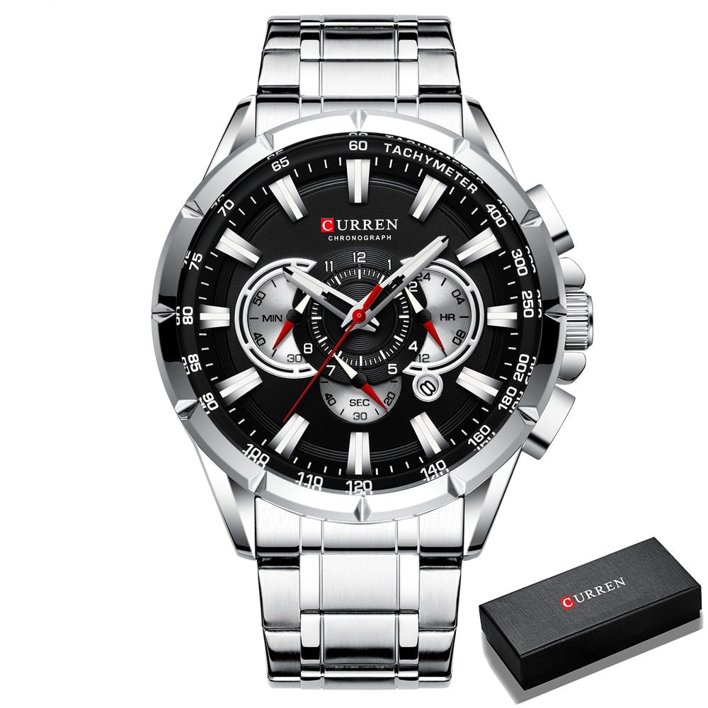 CURREN 8363 Designer Herren Chronograph 3ATM Hardlex