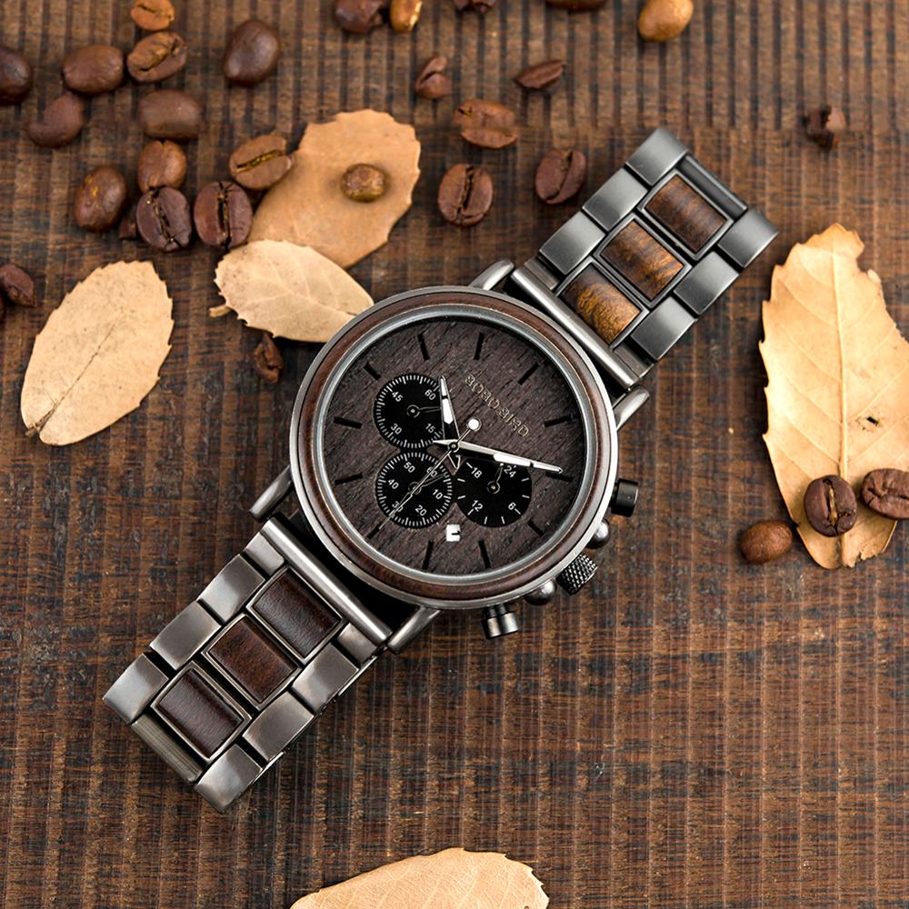 BOBO BIRD Holz Chronograph 3ATM Hardlex