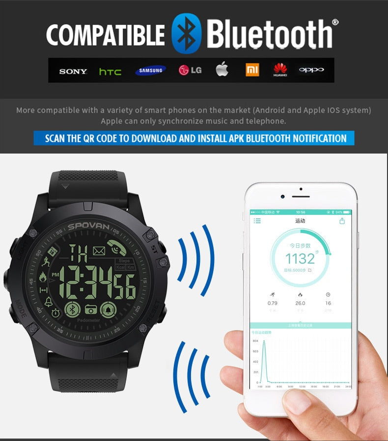 SPOVAN Smartwatch Android + IOS 5BAR Hardlex
