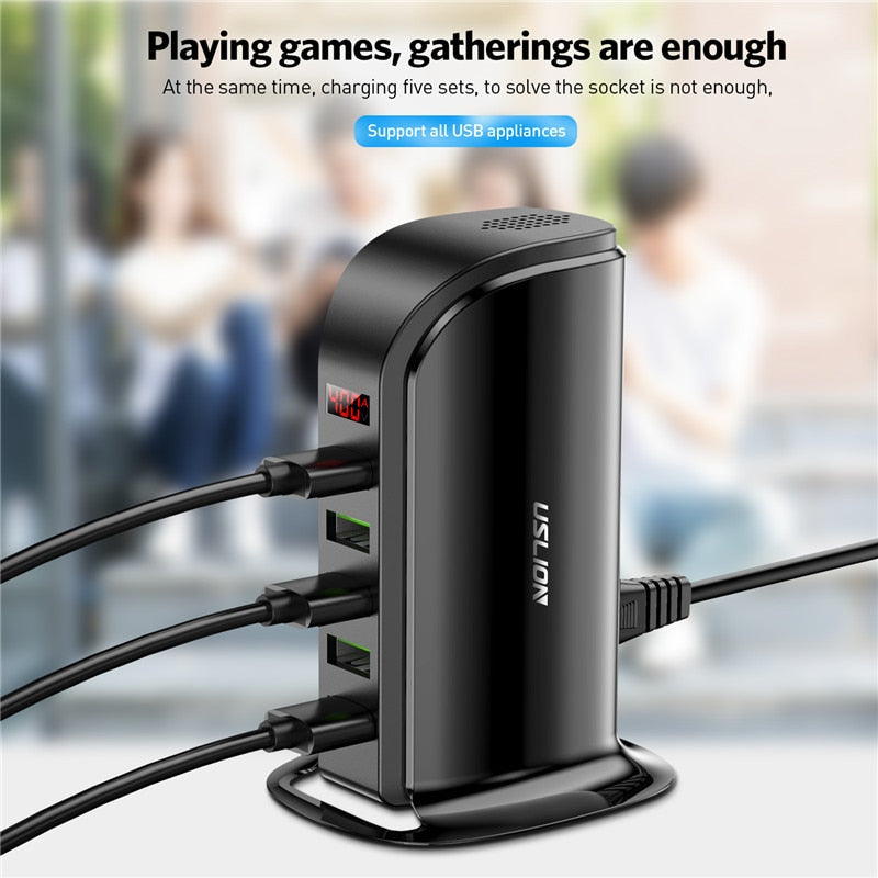 USLION 5-Port USB Ladegerät LED-Anzeige