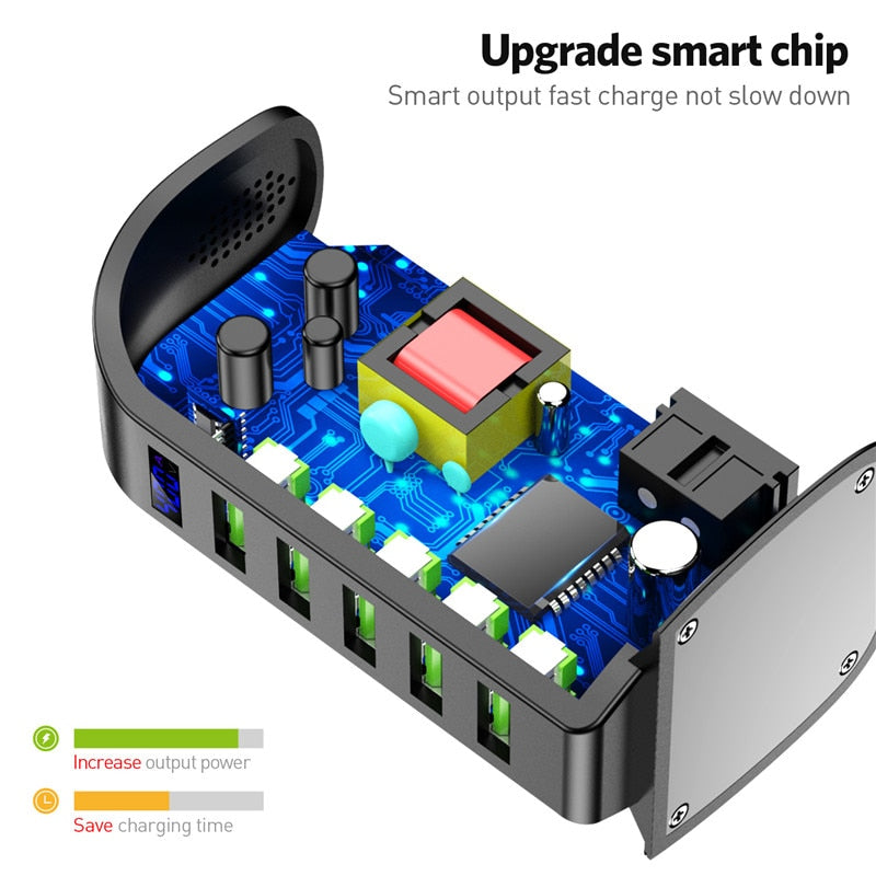 USLION 5-Port USB Ladegerät LED-Anzeige
