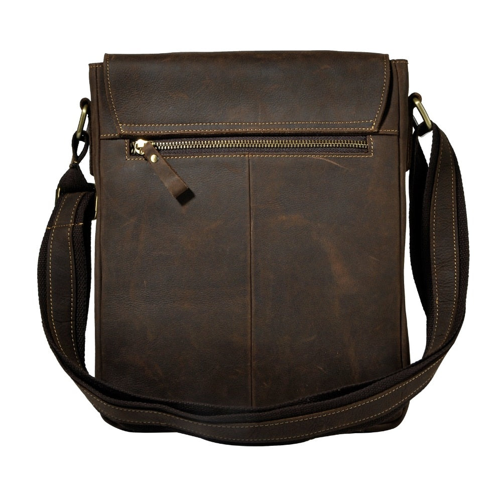 le'aokuu Herren Umhänge-Schultertasche Echtleder