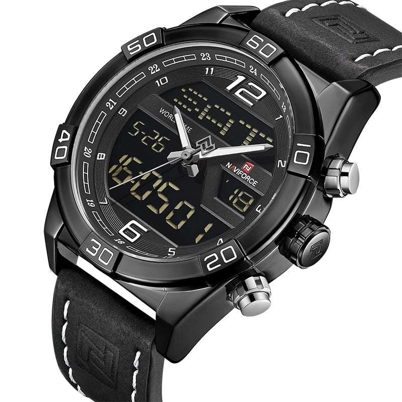 NAVIFORCE NF9128GBR Herren Multifunktion Chronograph 3BAR Hardlex
