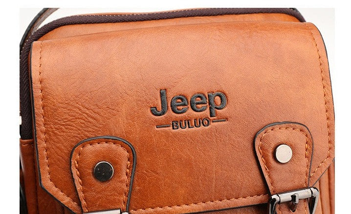 JEEP BULUO Herren Umhängetasche aus hochwertigem Spaltleder