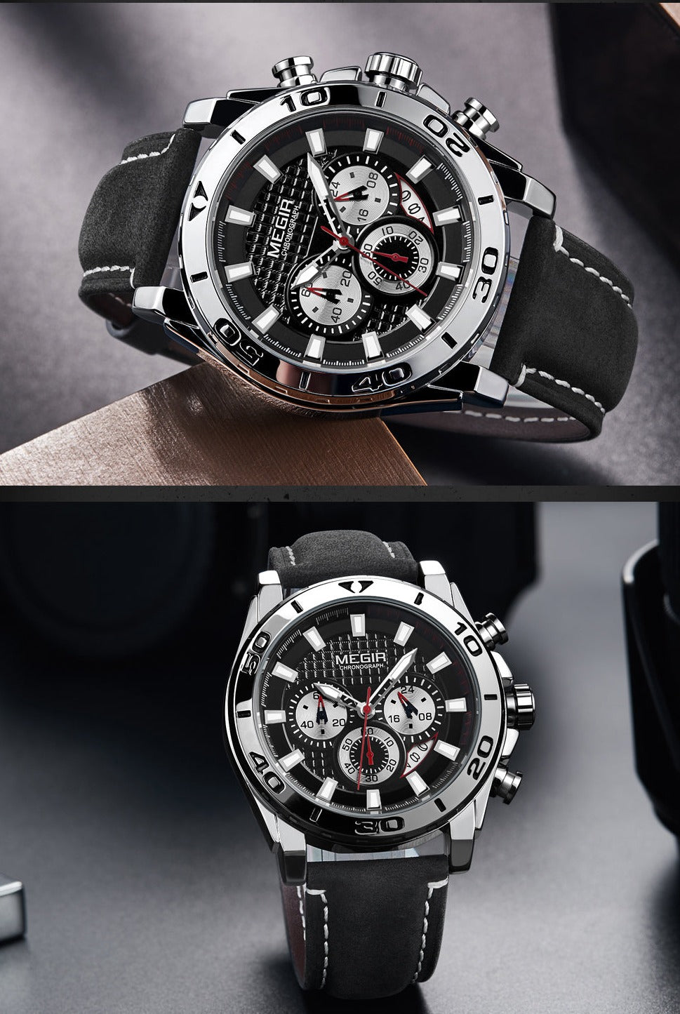 MEGIR 2094G Herren Business Chronograph 3BAR