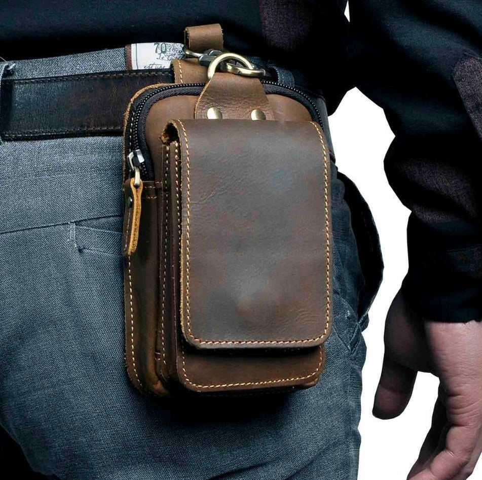 Hüft-Gürteltasche aus echtem Rindsleder