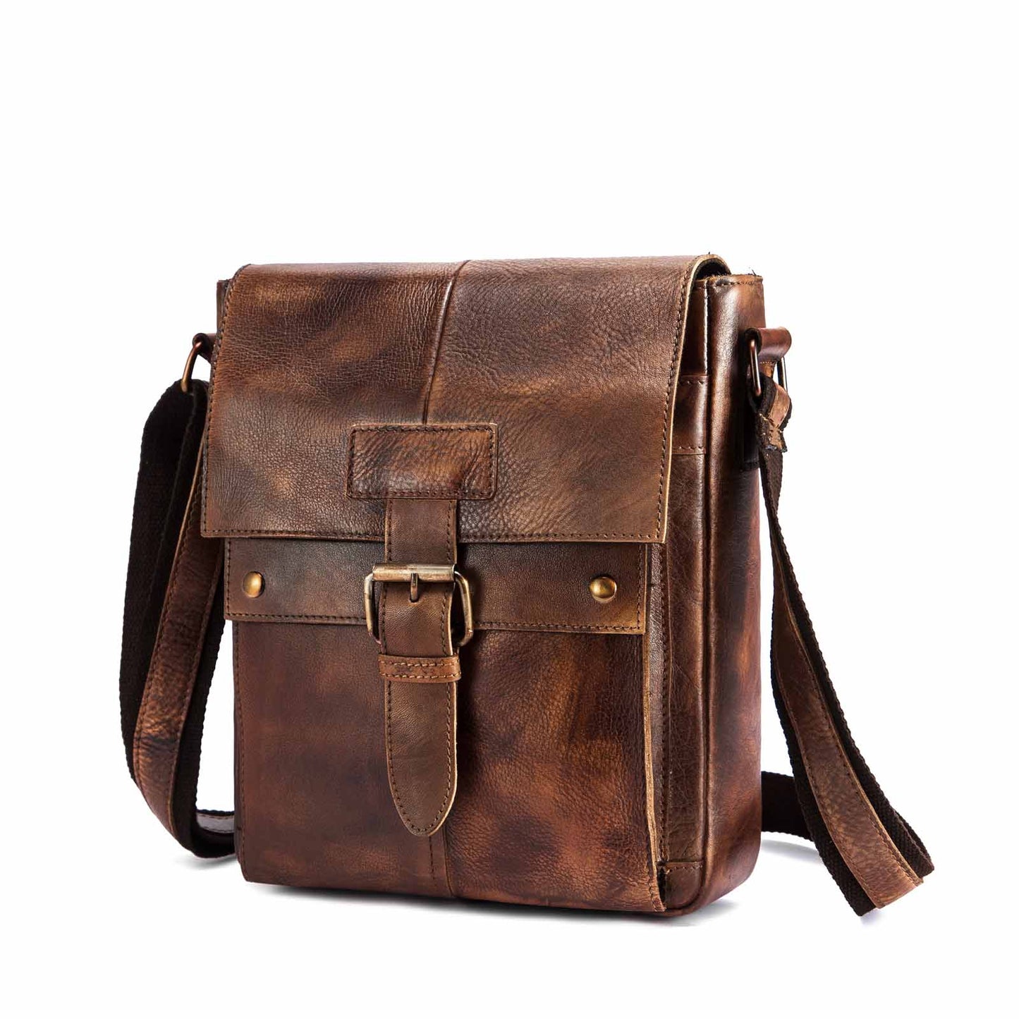 le'aokuu Herren Umhänge-Schultertasche Echtleder