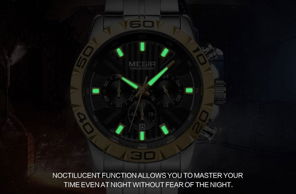 MEGIR 2087G Herren Business Chronograph 3BAR