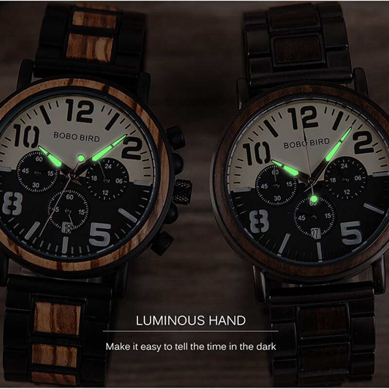 BOBO BIRD Herren Holzchronograph 3ATM