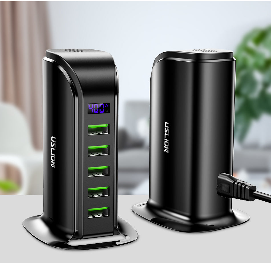 USLION 5-Port USB Ladegerät LED-Anzeige