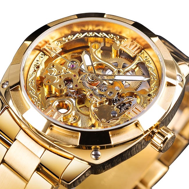 Forsining GMT1091-5 Automatik Herren Skelettuhr 3BAR Glas