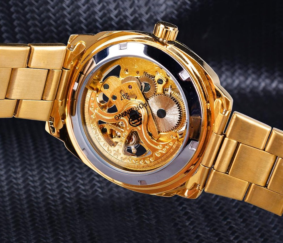 Forsining GMT1091-5 Automatik Herren Skelettuhr 3BAR Glas