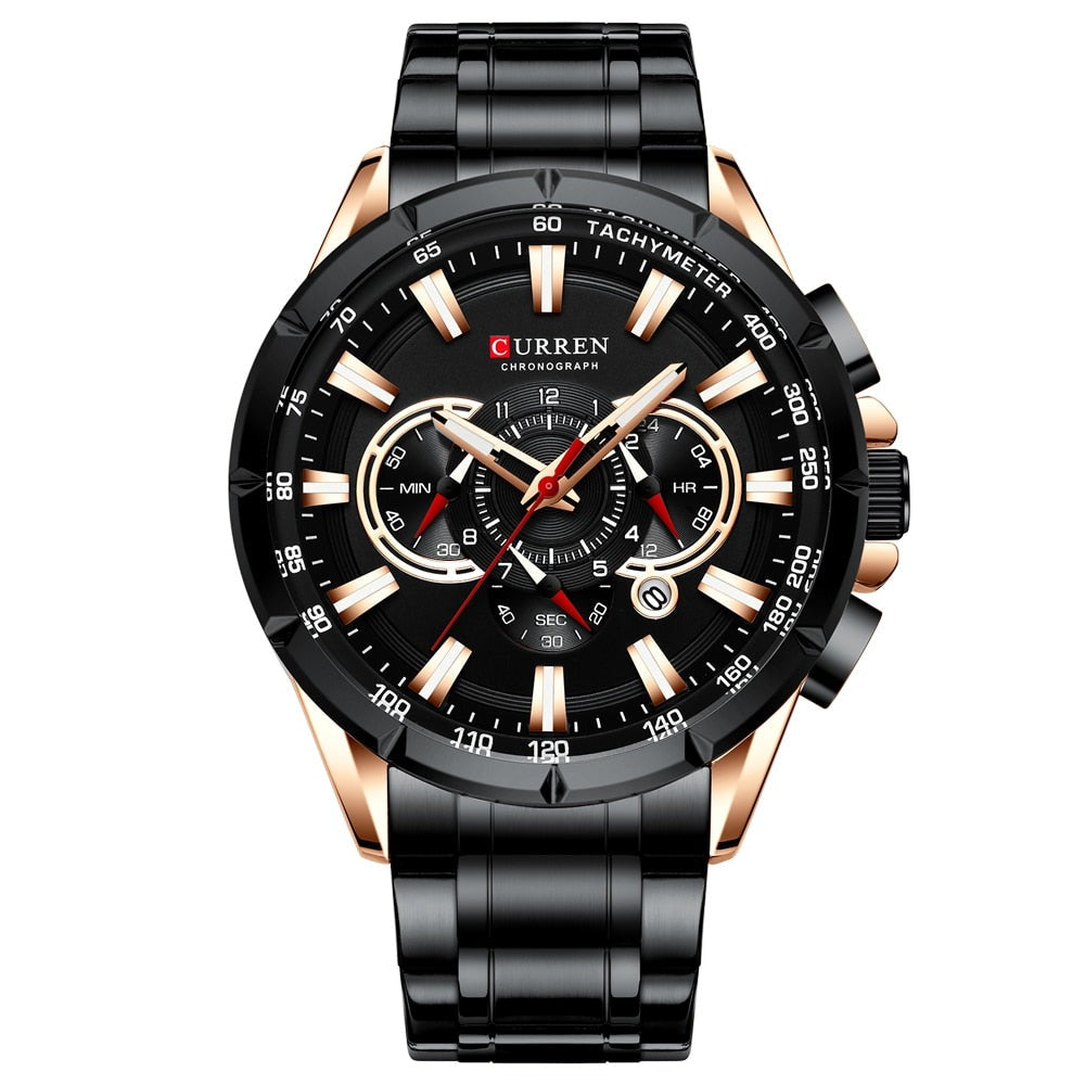 CURREN 8363 Designer Herren Chronograph 3ATM Hardlex