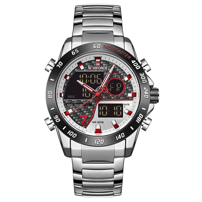 NAVIFORCE NF9171 Herren Militär Chronograph 3BAR Hardlex