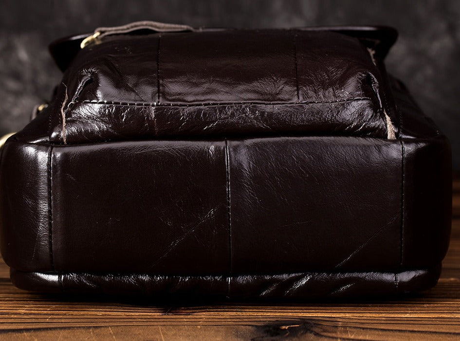 le'aokuu Herren Umhänge-Schultertasche Echtleder