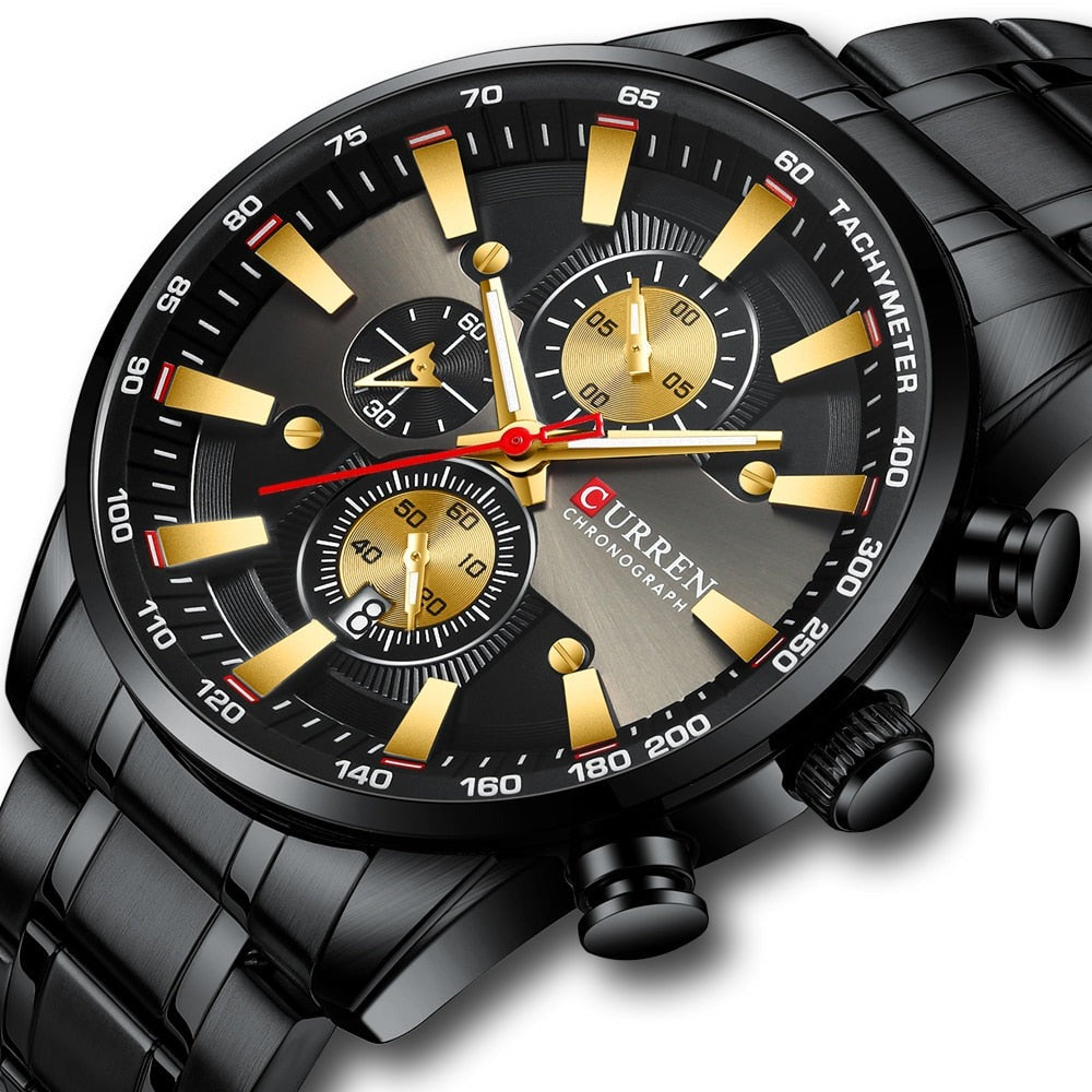 CURREN 8351 Designer Herren Chronograph 3ATM Hardlex