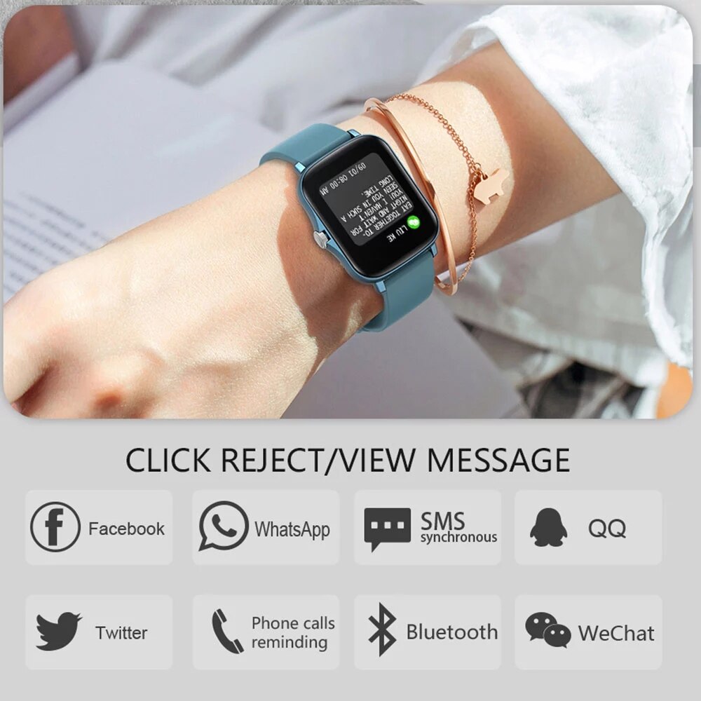 LIGE Damen Sport Smartwatch Android + IOS 3BAR Saphirglas