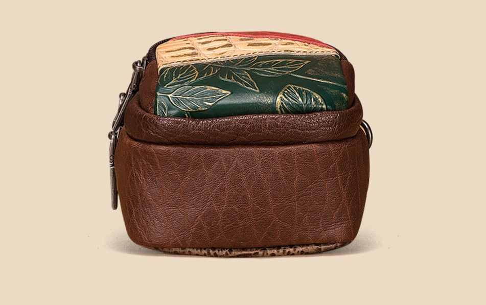 le'aokuu Damen Umhänge-Schultertasche Rindsleder
