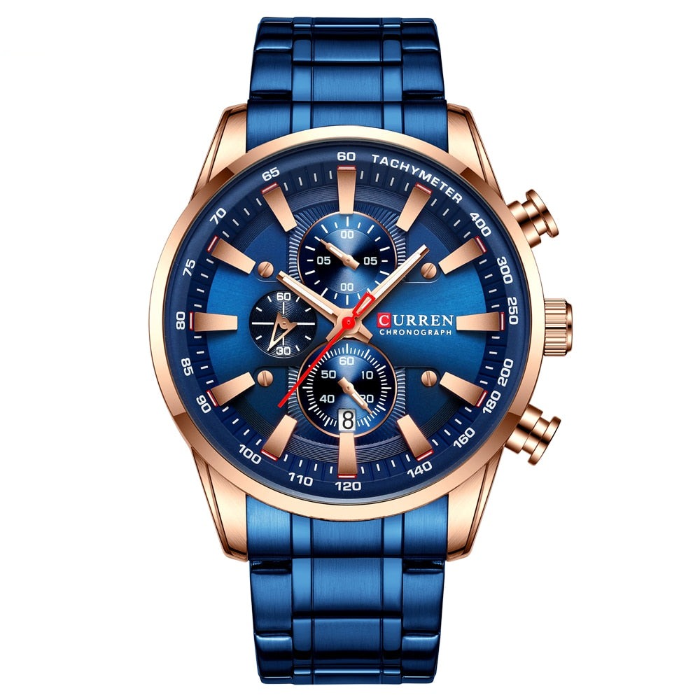 CURREN 8351 Designer Herren Chronograph 3ATM Hardlex
